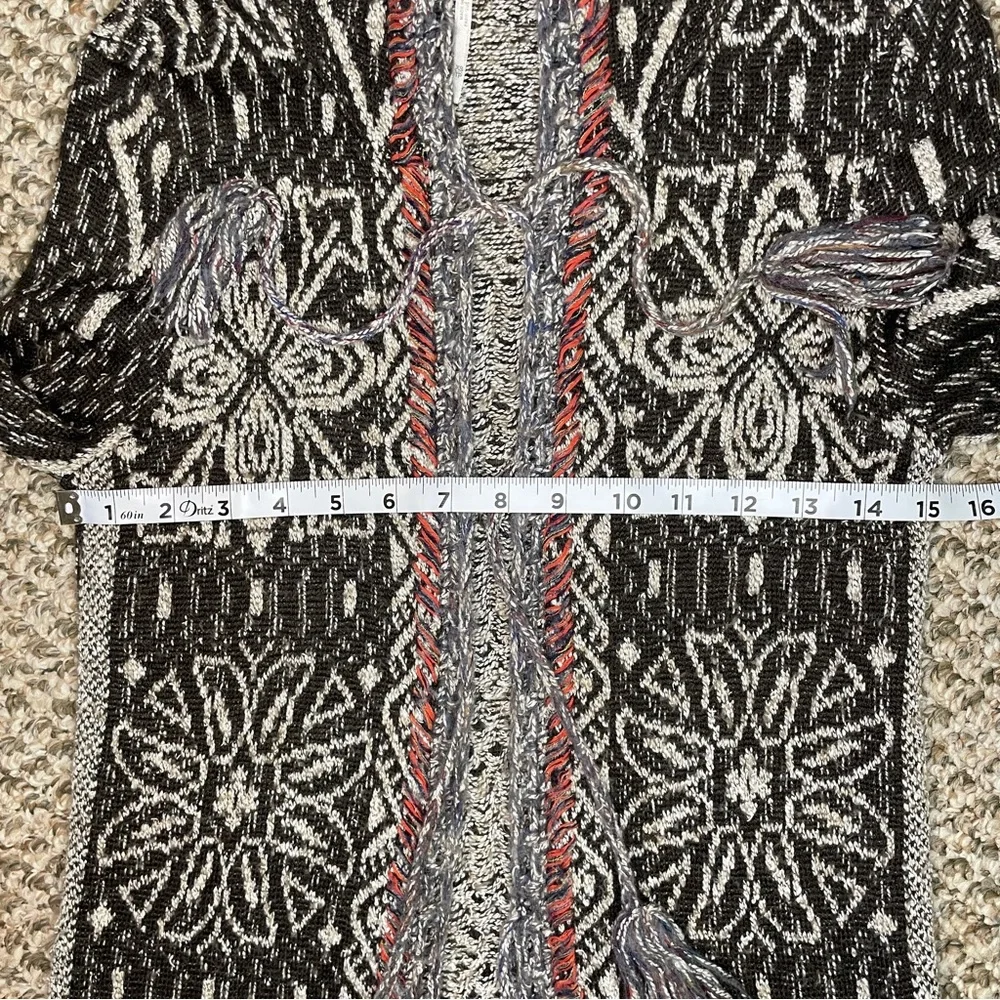 Free People Kai Open Front Pom Pom Tassel Tie Hooded Duster Cardigan - Picture 9 of 14